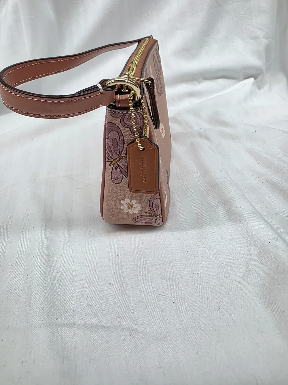 Coach Nolita 19 Pink Butterfly Daisy Mini Purse with Gold Hardware - Picture 3 of 10